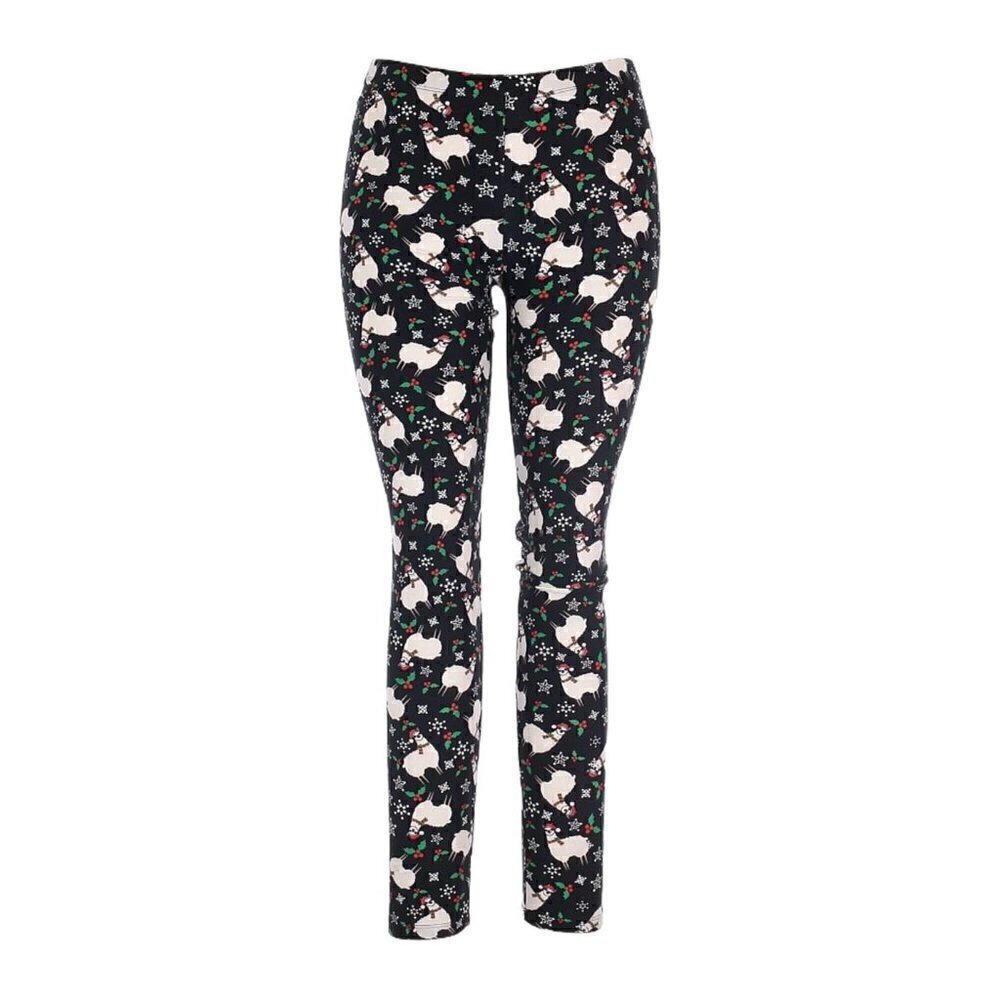 🌺 Derek Heart Christmas Llama Novelty Leggings L